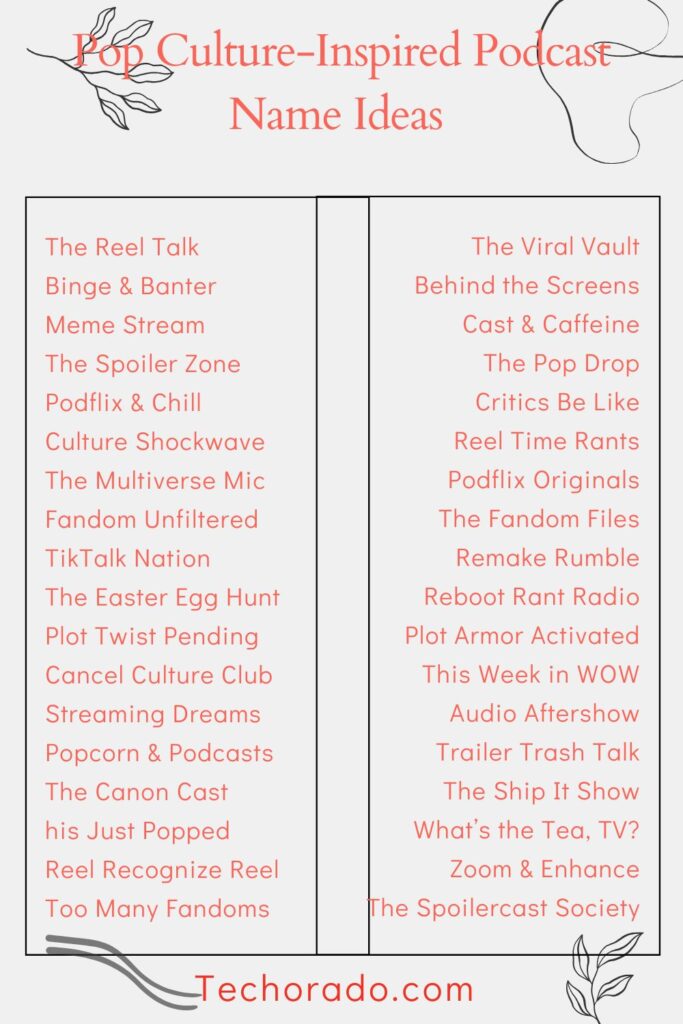 Pop Culture-Inspired Podcast Name Ideas for Trendsetters
